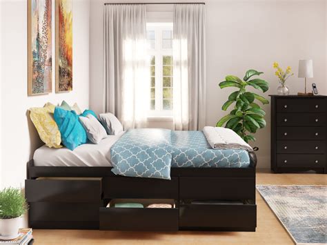 tall king platform storage bed